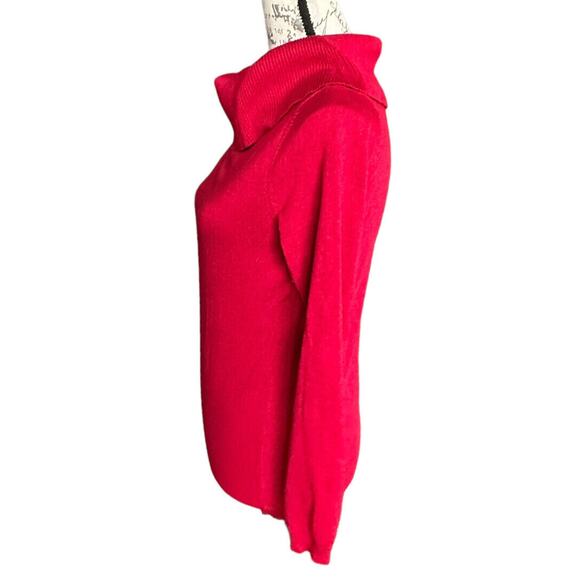 Chico's Red Cowl Neck Long Sleeve Lightweight Sweater 0 Small Minor Flaw - Picture 4 of 8